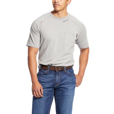 Ariat Work: FR Baselayer Camisetas Hombre - Plateadas (TLXRD3186)